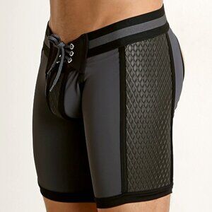 CBS099 Cell Block 13 Gridiron Neoprene Panel Backless Short Grey